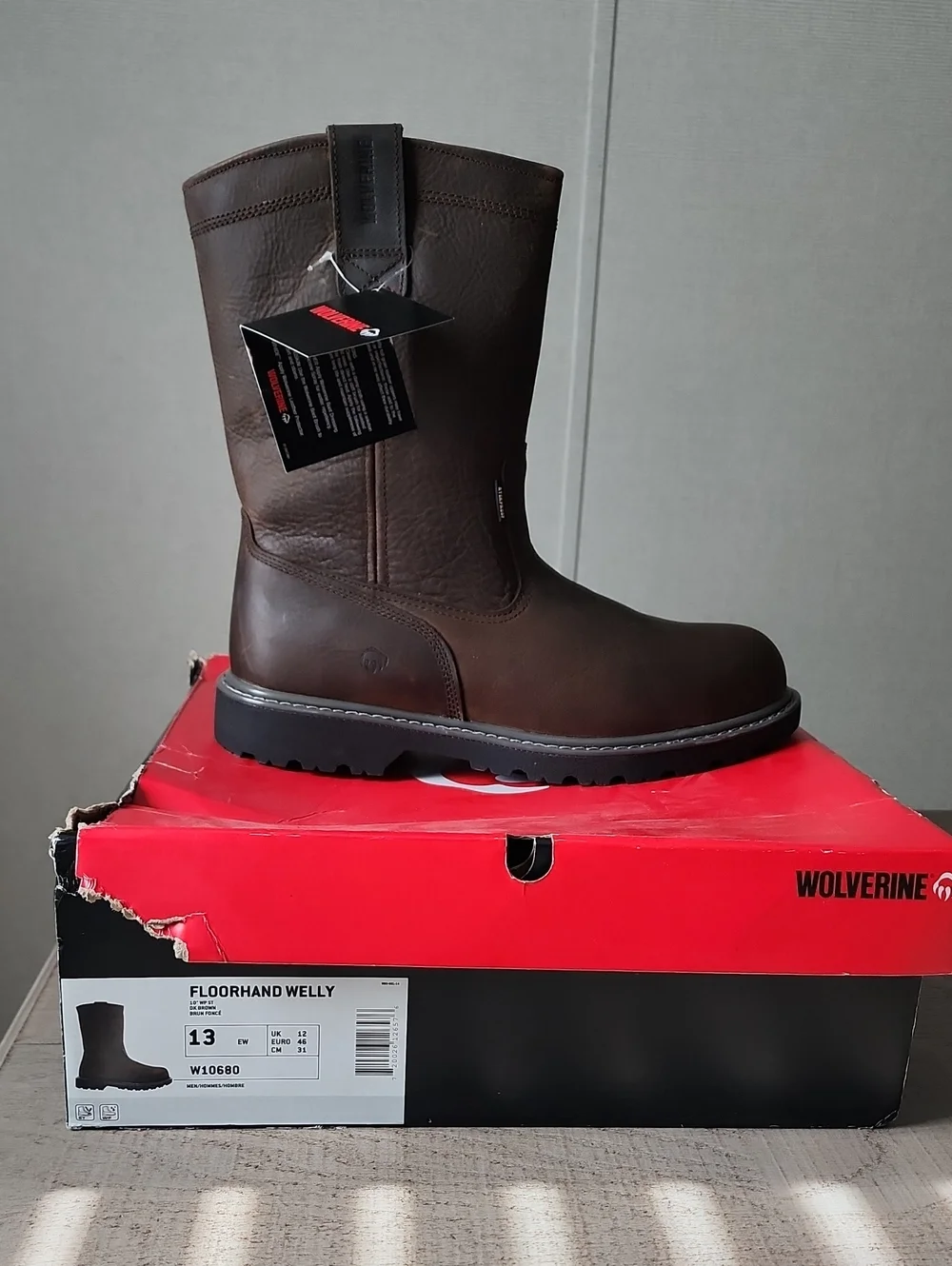 Wolverine Brown Slip-On Work Pull-On Boot